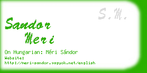 sandor meri business card